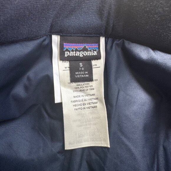 PATAGONIA Insulated Snow Pants Boys S 7-8 Blue Snowshot H2NO Waterproof Pant NEW - Picture 9 of 10